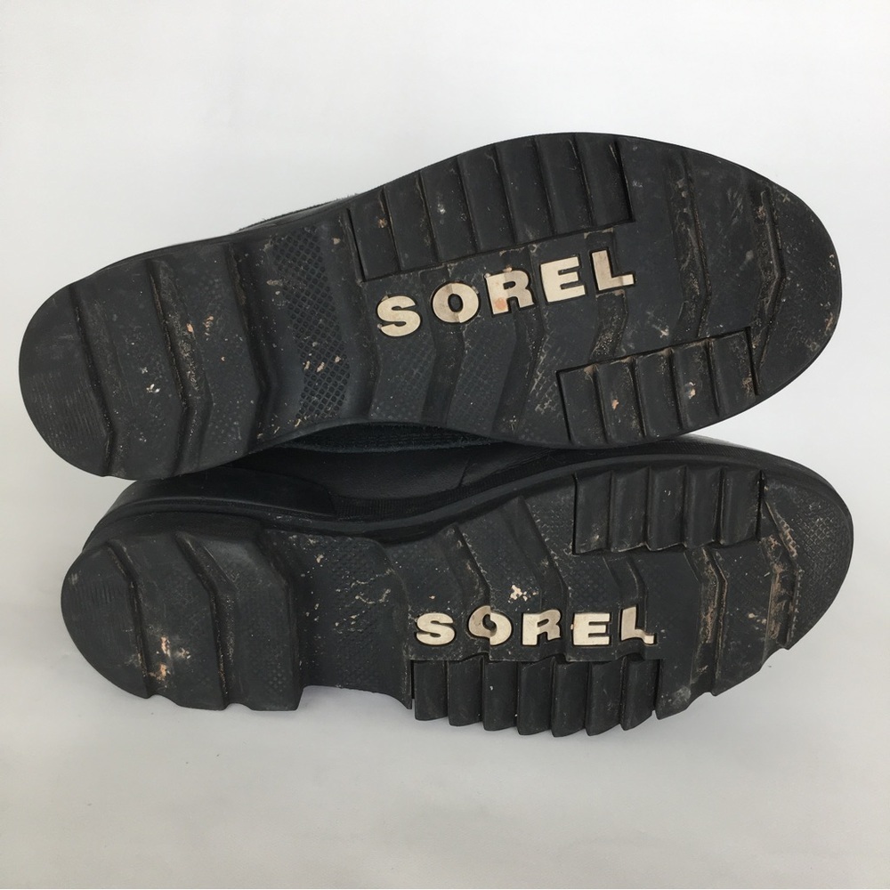 Sorel Tivoli Tall Waterproof Out Dry Boots Black Suede Faux Fur Lining Size 10.5 - Picture 9 of 16